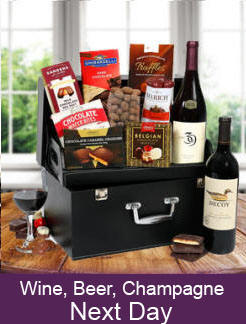 Wne, beer and champage gift baskets - Same day and next day delivery in Cormorant