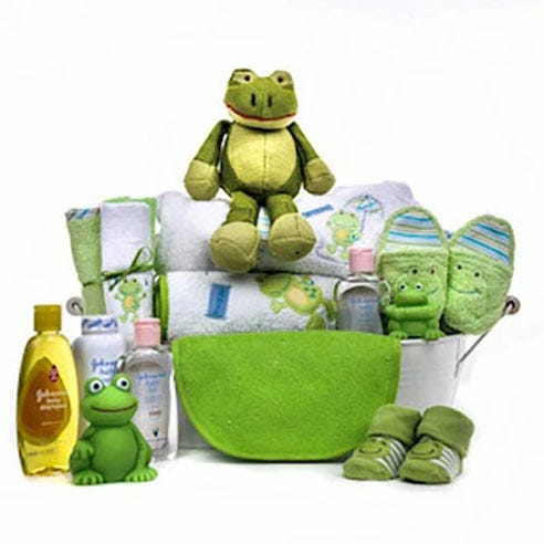 Frog Baby Gift Basket