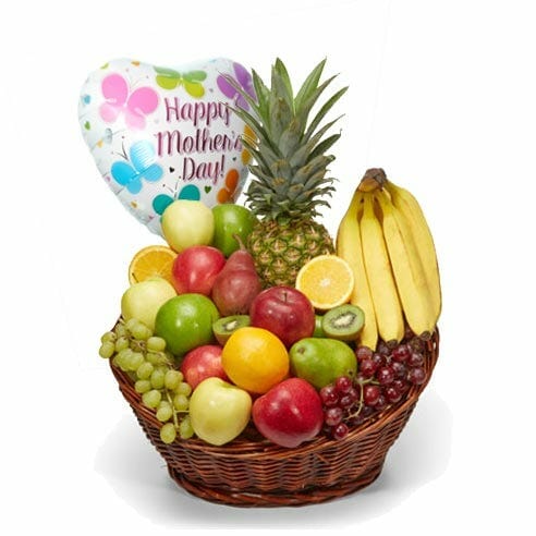Mothers Day Fruit Basket With Balloon