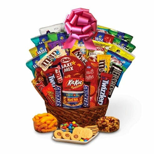 Sweet and Salty Gift Basket - Red Bow