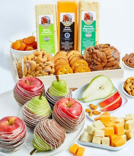 Send This Fruit And Savory Snacks Gourmet Gift Tray Today