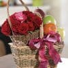 Order Fresh Fruit and Flowers Gift Basket For A Loved One