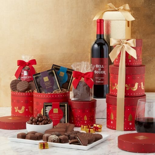 Give a Chocolate & Wine Gift Tower This Season