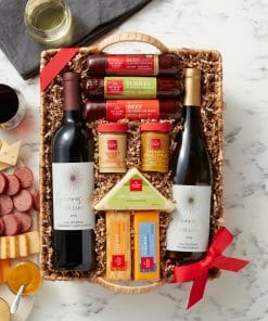 Send this gourmet wine duo gift basket to a loved one.