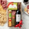 Wine and savory snacks gift basket