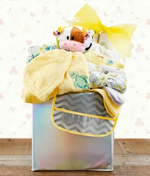 Beautiful Baby Outfits Gift Basket - Yellow