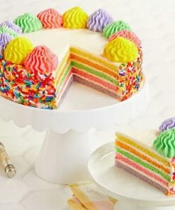 Blow away their expectations while they blow out the candles! With this tasty Rainbow Birthday Cake.
