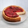 The New York Strawberry Topped Cheesecake award winning and delicious