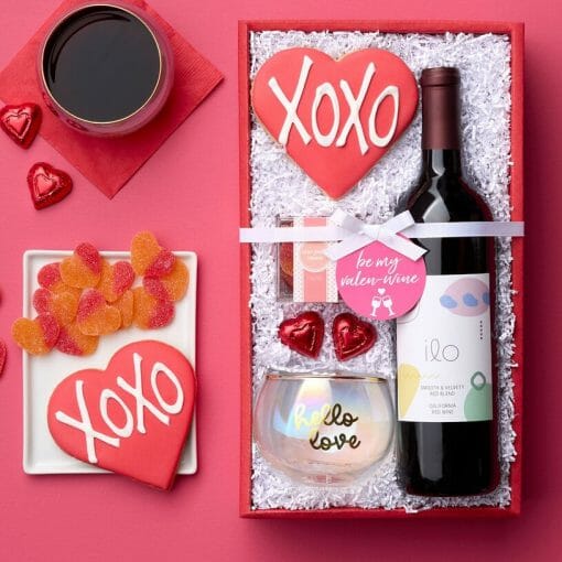 Send a wonderful Valentine's Gourmet Wine Gift Basket this Holiday.