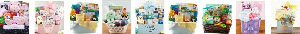 Our collection of baby gift baskets
