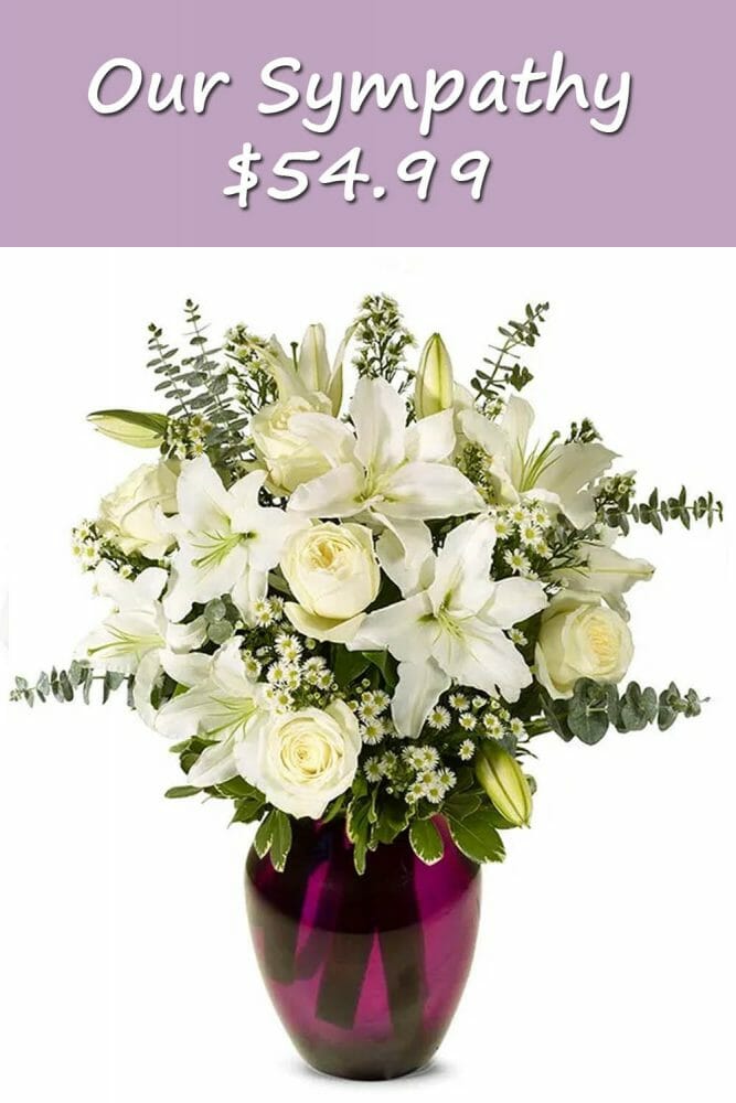 Elegant Tribute Bouquet - A graceful arrangement of white roses, lilies, asters, and eucalyptus, offering comfort and solace in times of loss.