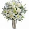 White Roses and White Lily Sympathy Bouquet - Winter Wonderland Floral Arrangement