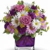 color me purple daisy bouquet