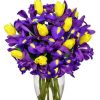sunny tulip and iris bouquet
